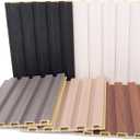 Art3d Slat Wall Panels, WPC Soundproof 3D Wall Paneling for Interior Wall Decor, TV Background, Samples 5-Pack 6 x 6 in.