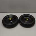 10 Inch Solid Rubber Tires(2-Pack), 4.10/3.50-4 Tire and Wheel Flat Free, with 5/8" Bearings, 2.17"Offset Hub for GOR Garden Cart, Wheelbarrow, Trolleys, Hand Trucks & Yard Trailers