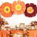 3 x NICROHOME Wedding Party Decorations, 6 PCS Large Dark Red and Orange Crepe Paper Flowers Pom Poms Decorations for Engagement, Bridal Shower Cutie Baby Shower Holiday Party Supplies