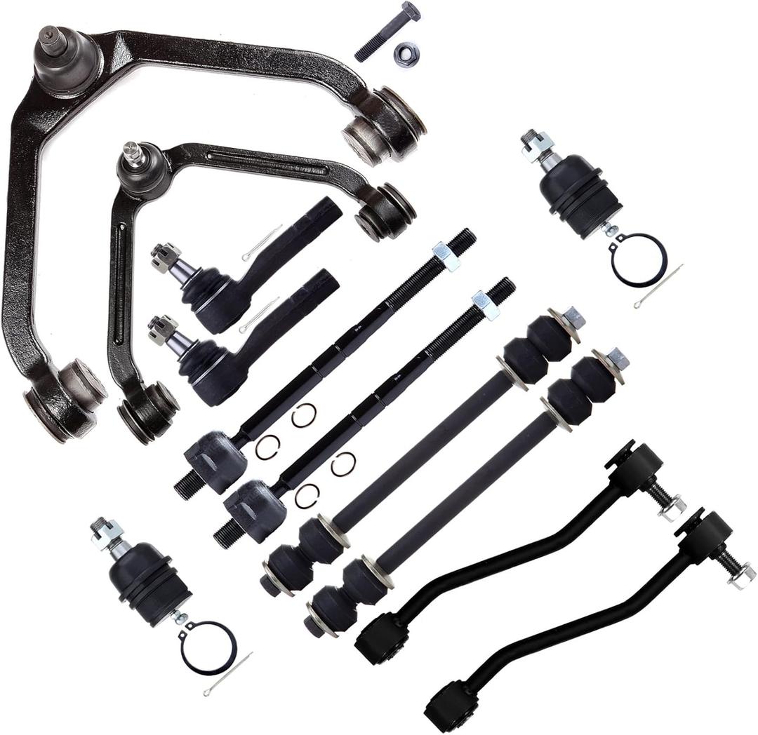 SCITOO 12pcs Suspension Kit 2 Rear 2 Front Sway Bar End Link 2 Lower Ball Joints 2 Upper Control Arm 2 Outer 2 Inner Tie Rod End fit 1995-2001 for Ford EXPLORER 2004-2011 for Ford RANGER