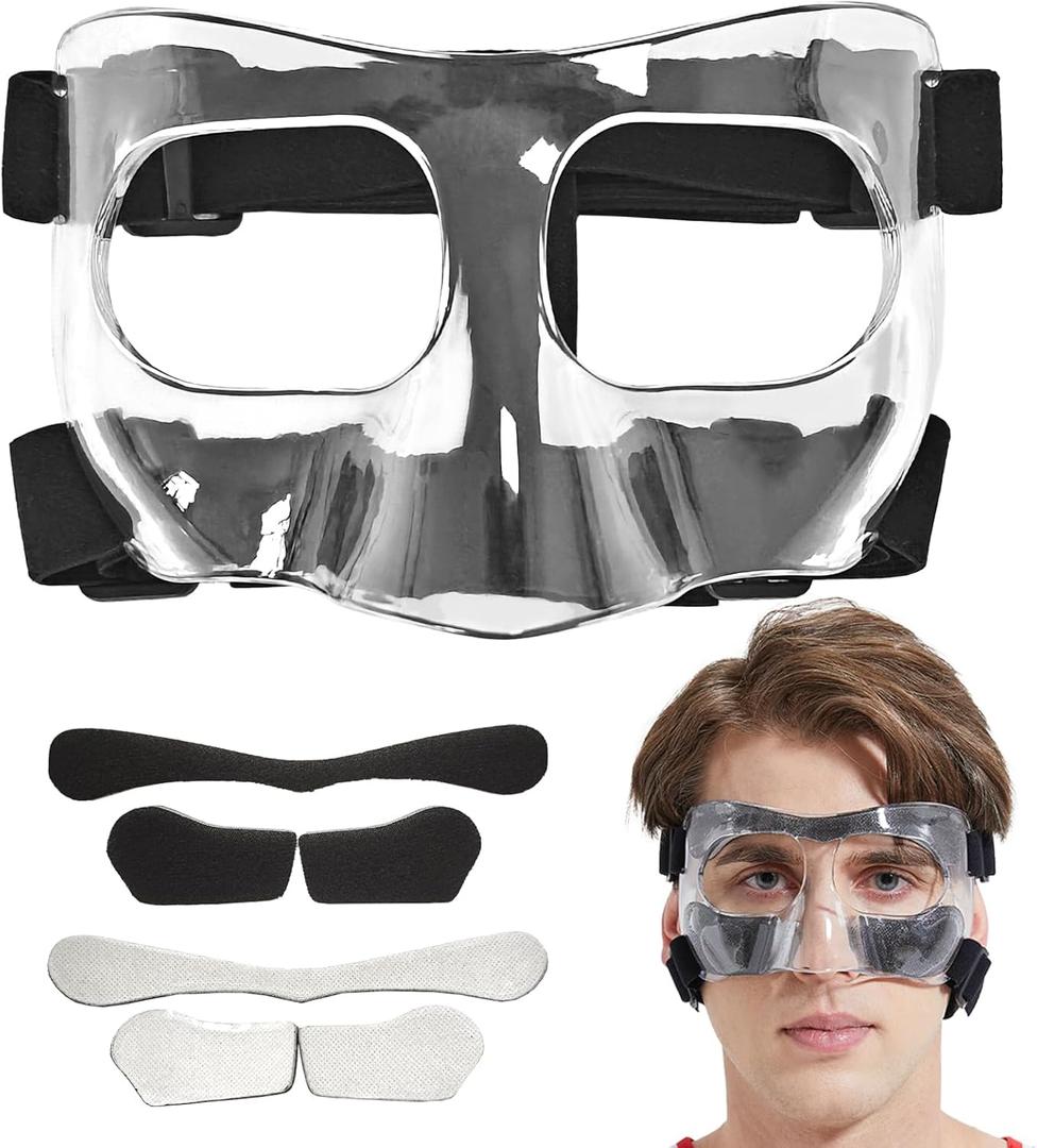 Nose Guard for Broken Nose Adjustable Basketball Baseball Softball Face Guards Face Shield Masks for Adults and Teenagers Sports Training Nose Guard Protects Nose and Face from Injury