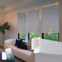 Motorized Automatic Cordless Roller Shades - Electric Blinds with Remote Control, Smart Blinds (Grey, 34 x 72)