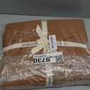 MooMee Bedding Sheet Set 100% Washed Cotton Linen Like Textured Breathable Durable Soft Comfy (Solid Dark Orange, Queen)