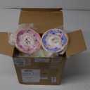 Nuogo 300Pcs Floral Paper Tea Cups and Saucers 7 OZ Disposable Tea Cup with Handle and Plates for Garden Party Supplies Wedding Birthday Baby Shower Bridal Mother's Day, Serve 150 Guest(Fresh Color)