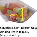 100 Pack 6.7 x 9.45 Inch Stand Up Pouch Bags Zipper Mylar Bags Clear Front with Aluminum Foil Back Reusable Food Storage Bags for Multipurpose with Gusset Bottom(5.5mil Thickness)