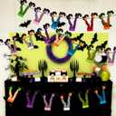 2 x 2pcs Witch Boot Theme Banners Halloween Party Decorations Witchs Feet Theme Banners Garlands for Halloween Witch Leg Themed Birthday Party Hanging Decoraitons