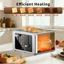 WUNLY Smart Digital 4 Slice Toaster with Touch Screen, 1.5'' Extra Wide Slots for Bagel, Digital Countdown & Sound Control, 6 Bread Types & 6 Shade Settings, Defrost/Reheat/Standby,Silver