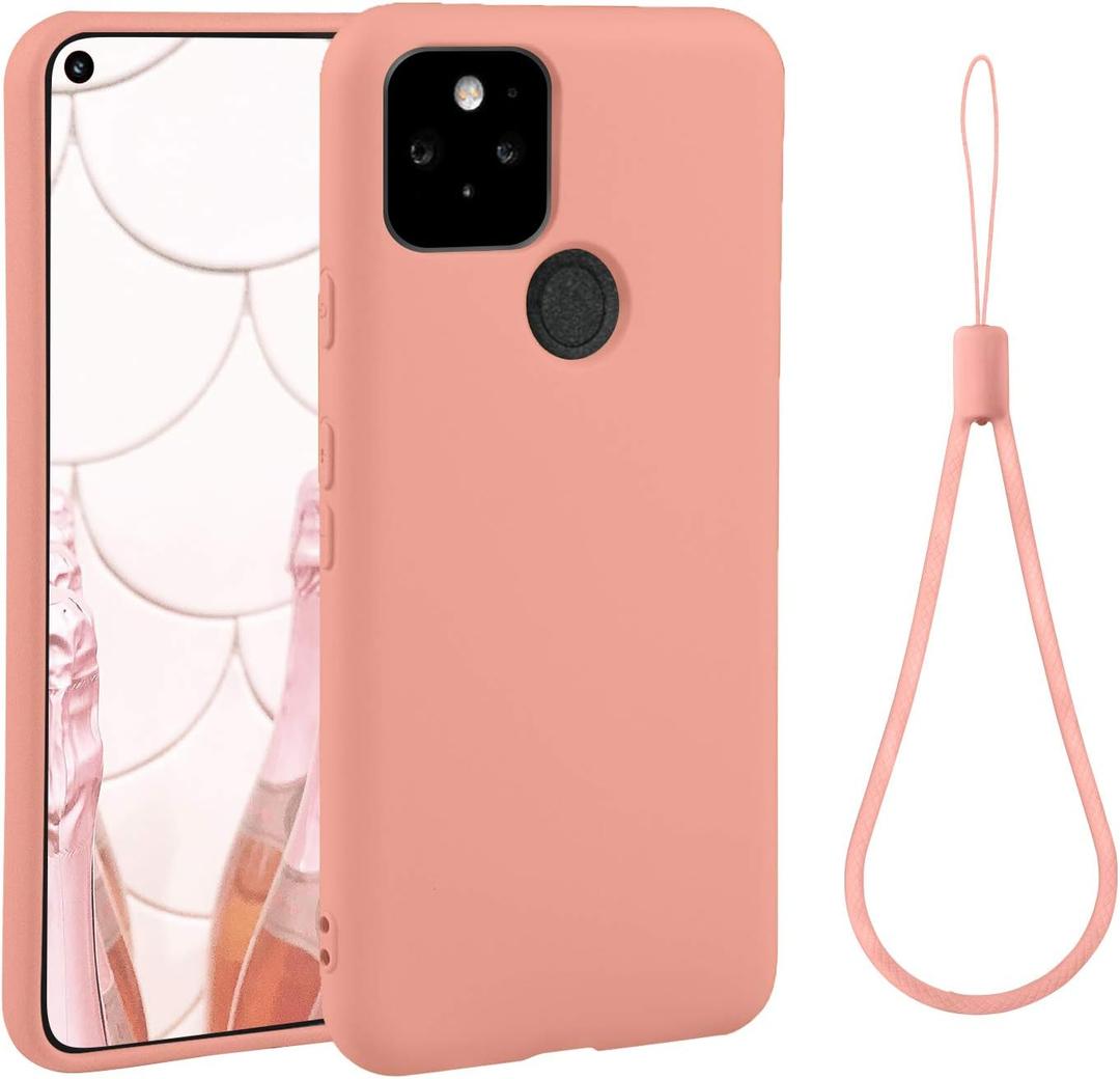 ABITKU Compatible with Google Pixel 4A 5G Case,Slim Silicone Gel Rubber Case Cover (with Microfiber Lining) Full Body Shockproof Design for Google Pixel 4A 5G 6.2 INCH (Pink)
