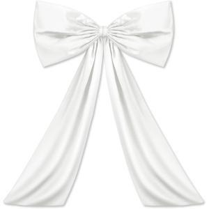 Bow Decor Large Bow for Room, Coquette Giant Ribbon Tie for Birthday Party Backdrop Wall Decor (White,24 x 36 Inches)