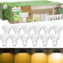 Dimmable GU10 LED Light Bulbs - 5W, Soft White (3000K), 700 Lumens, Wide 110 Flood Beam, Great for Recessed and Track Lighting in Kitchens, Living Rooms, and Bedrooms, 12-Pack