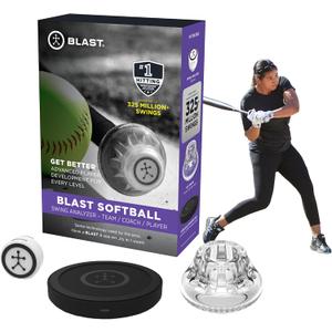 Blast Motion Softball Swing Analyzer - Improve Your Swing at Every Level - Batting Trainer - Real-time Feedback, Swing Metrics, Video Capture Highlights, Track Performance (GEN3 Sensor)