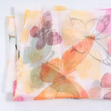 Butterfly Printing Sheer Curtains Window Voile Panels for Bedroom 270x100cm