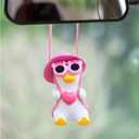 2Pcs Cool Swinging Duck Car Ornament  Cute Rearview Mirror Hanging Accessory, Dashboard Dcor, Duck Gift for Drivers and Car Lovers