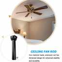 2 Pcs 6 inch Ceiling Fan Downrod with Ball Head,1-inch OD Ceiling Fan Extension Rod,Non-Threaded Universal Downrod for CeilingFan With Hanger Pin Suitable for a Wide Range of Fans