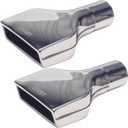 2PCS Exhaust Tip 2.5" Inlet 2" x 6" Outlet 10" Long Rolled Rectangle Exhaust Tailpipe Tips Stainless Steel Polished Diesel Pipe Weld On