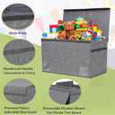 YOLOXO Toy Box Chest, Collapsible Sturdy Storage Bins with Lids, Extra Large Kids Toy Storage Organizer Boxes Bins Baskets for Kids, Boys, Girls, Nursery Room, Playroom, Closet (Linen Gray)