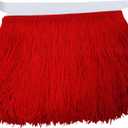 Lauthen.S 10 Yards of 6" Chainette Fringe Trim Tassel Sewing Trim for DIY Craft Latin Dress Lamp Shade Decoration Red