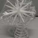 Skylety Mini White Christmas Tree Topper 3D Starburst Star Tree Topper White Glitter Christmas Ornaments Exploding Star Xmas Home Decorations for Holiday Ornament