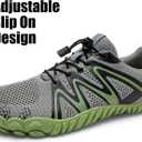 WateLves Barefoot Water Shoes Women Men Breathable Wide Width Toe Box Beach Walking Shoes Comfortable Slip On Minimalist Sneakers for Travel Hiking (10 Women/8.5 Men, A-grey/Green)