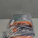 Upgrade Broom and Dustpan Set, Self-Cleaning with Dustpan Teeth, Indoor&Outdoor Sweeping, Ideal for Dog Cat Pets Home Use, Stand Up Broom and Dustpan (Gray&Orange)