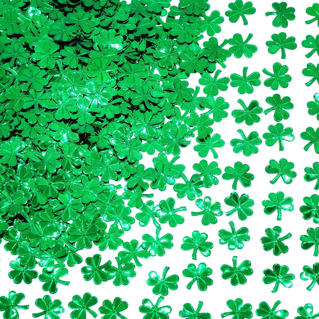 Green Party St. Patrick's Day Shamrock Sequins Sprinkles Irish Clover Party Decorations, 60g (2.2cm)