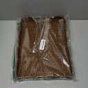 Rectangle Wicker Scalloped Tray, Hand Woven Synthetic Rattan Serving Tray with Handles, Coffee Table Decorative Tray Basket for Modern Boho Rustic Home Ornament or Organizing (Brown)