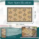 3x5 Floral Entry Rug - Small Washable Indoor Outdoor Mats for Front Door Non-Slip Jute-Look Porch Rug Boho Blue Scalloped Throw Rugs for Living Room Bedroom Entryway Kitchen Office Porch Decor