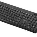 Wireless Keyboard and Mouse Combo,KOORUI 2.4G/Bluetooth Silent Full Size Ergonomic Keyboard with 12 Shortcut Keys & 5 DPI Mouse,Cordless,Battery Included,Compatible for Laptop/PC/Windows/Mac (black)