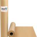 Vanhench Brown Wrapping/Packing Paper Roll 15"450" (38') for Moving Boxes Supplies, Craft Kraft Paper Roll for Valentines Day Birthday Gift Floral Bouquet Flower, Poster Bulletin Board Paper