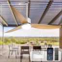 Outdoor Ceiling Fan with Light: 52" Hanging Fan for Gazebo Waterproof - Plug In Outdoor Fans for Patio Porch Pergola with APP Remote Control Reversible DC Motor