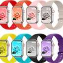 8pack Bands Compatible with Apple Watch Ultra 2 Band, Apple Watch Ultra Band, iWatch Bands 44mm 45mm 46mm 49mm 42mm for Men, Silicone Waterproof Sport Strap for iWatch Bands 10/9/8/7/6/5/4/3/2/1/SE