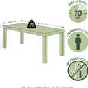 Furinno CLASSIC Coffee Table, Modern Rectangle Coffee Table with 1.8" Triple Thick Tabletop, Side Table, Toolless Assembly, for Living Room, Home Office, White