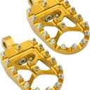 CNC Motorcycle Pegs - 360 Rotating, Wide, Compatible with Dyna Fatboy Sportster Iron 883 (Yellow)