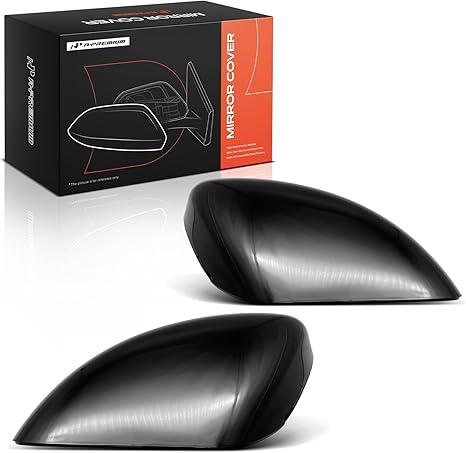 A-Premium Driver Side Rearview Mirror Cover Cap - Compatible with Nissan Altima 2013-2018 - Smooth Black, Without Turn Signal Hole, Right And Left Side