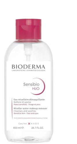 Bioderma Sensibio H2O Micellar Water Pump, Makeup Remover Cleanser, Gentle for Skin, Fragrance-Free & Alcohol-Free, Gentle Face Cleanser for Sensitive Skin, 28.7 Fl Oz, EXP: 08/2027