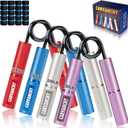 Grip Strength Trainer Set, 50-300LB(6 Pack), Wrist Forearm Strengthener, Metal No Slip, Hand Grip Gripper Strengthener for Strength Training and Exercise, Hand Workout Squeezer Grip Strength (4Pack,50-200lb,Purple+Silver+Blue+Red)