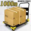 Platform Truck Cart 1000LBS Chinco Star Folding Push Cart Dolly Portable Moving Dolly Cart with 360 Swivel 5'' Wheels Heavy Duty Foldable Flatbed Cart for Hand Moving (35L x24W x40H in)