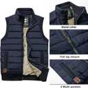 Vcansion Men's Outdoor Stand Collar Fleece Jacket Vest Casual Padded Vest Coats (Black, S)