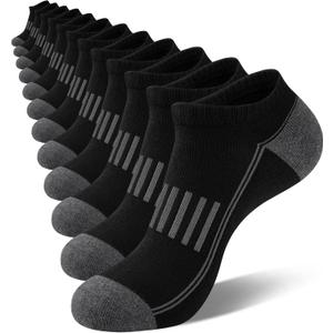 eallco 12 Pairs Mens Ankle Socks Athletic Running Low Cut Breathable Cushioned Comfort Casual Socks