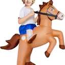 Stegosaurus Inflatable Horse Costume for Kids Halloween Riding a Horse Cowboy Costumes Funny Blow up Costumes for Boys Girls Cosplay Party