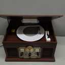 Victrola The Quincy 6-in-1 Bluetooth Record Player & Multimedia Center with Built-in Speakers  3-Speed Turntable, CD & Cassette Player, AM/FM Radio, Wireless Music Streaming (Espresso)