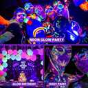 Rechargeable Black Light, Battery Powered Blacklight, Cordless 395nm Ultraviolet Flood Light for Neon Glow Party,Halloween,Body Paint,2 Packs