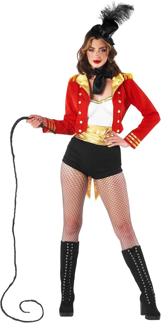 fun shack Womens Circus Ringmaster Costume, Lion Tamer Outfit for Women, Ringmaster Dress for Themed Parties (Medium)