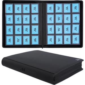 Top Loader Binder, Holds 640 Top Loaders,16 Pocket Top Loader Binders for 3" x 4" Rigid Cards,Top Loader Card Binder for Hard Plastic Top Loaders -Black