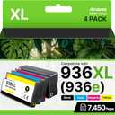 936e High Yield 936 Ink Cartridges for HP Printers HP936 936XL Replacement for HP 936 Ink Cartridges Combo Pack Work for HP Officejet Pro 9125e 9120e 9135e 9730e 9130e 9720e 9122e Printers, 4 Pack