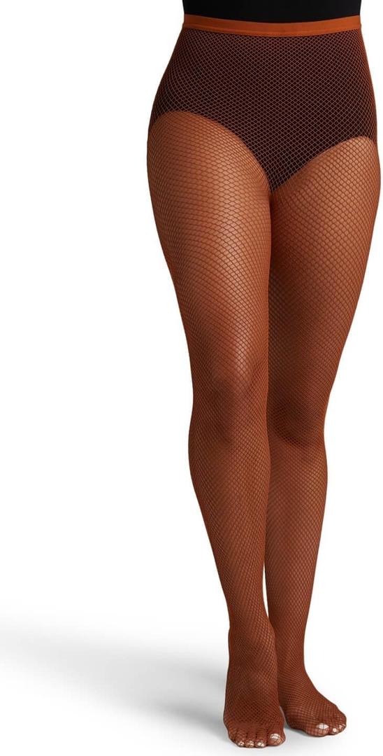 Capezio Women's Studio Basics Fishnet Seamless Tight (Medium, Toffee)