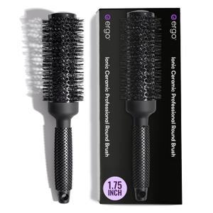 ERGO Ceramic Ionic Round Brush for Blow Out - Salon Quality Hair Brushes for Women - Roller Brush for Blow Drying, Wet and Dry Hair Styling, Volumizing Hair Care - ER43: 1.75"