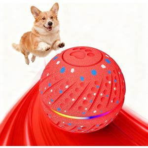 morhandisn Dog Balls: Interactive Dog Ball, SelfMoving Dog Toy with AutoRolling & Bouncing, ETPU Material, IP54 Waterproof, MotionActivated (Red, Large)