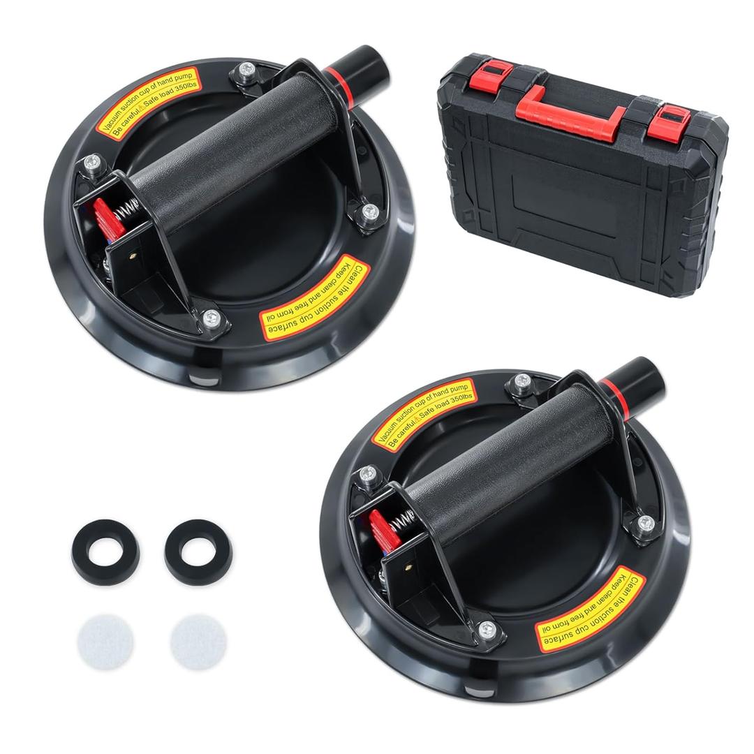 2 Pack 8" Suction Cup for Glass Heavy Duty,Vacuum Suction Cups to Lift Large Glass, Industrial Window Suction Cups Lifter for Tile, Granite
