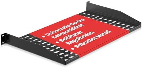 Pyle 19-Inch 1U Server, Vented Shelves for Good Air Circulation Cantilever Wall Rack, Universal Device, Cabinet Shelf, Computer Case Mounting Tray, Black (PLRSTN14U)